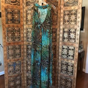Connected Apparel Tropical Print Maxi Dress